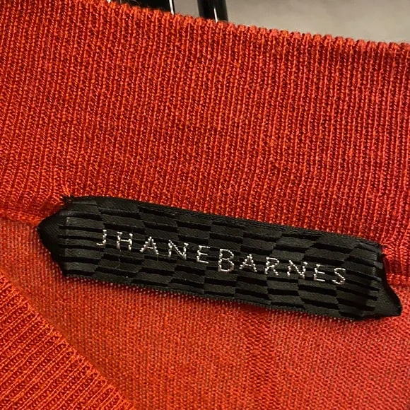 Jhane Barnes Vibrant Orange Crewneck Sweater